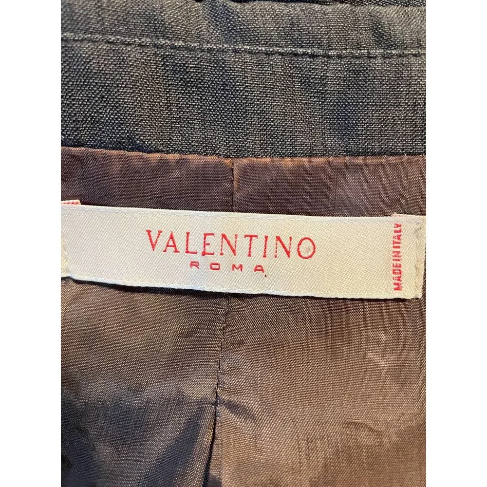 🤩🎉HOST PICK!!🎉🤩VALENTINO Authentic Gray 100% Silk Ladies Blazer - Picture 5 of 10